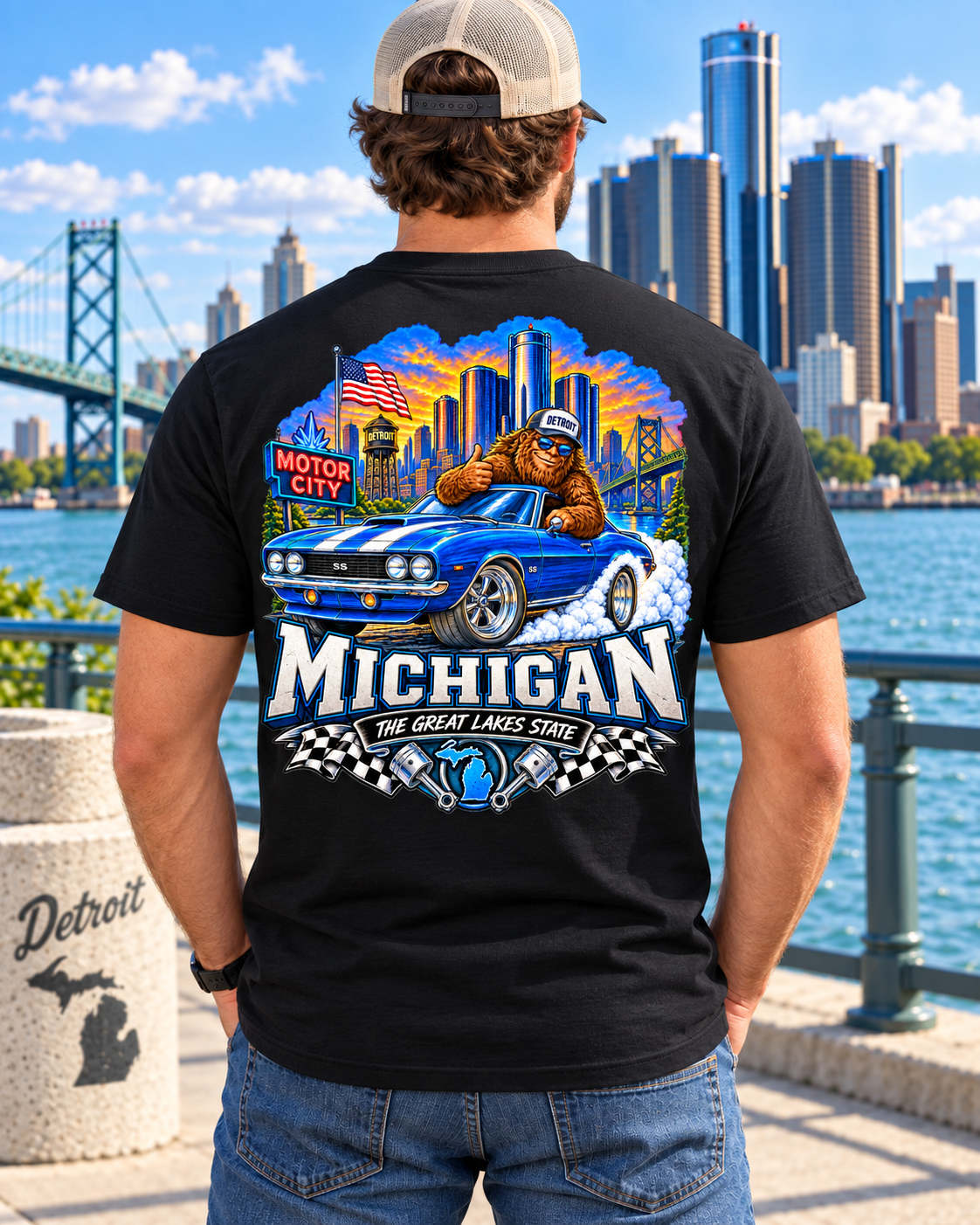 Michigan Bigfoot T-Shirt - Muscle Car - Bigfoot Coast to Coast
