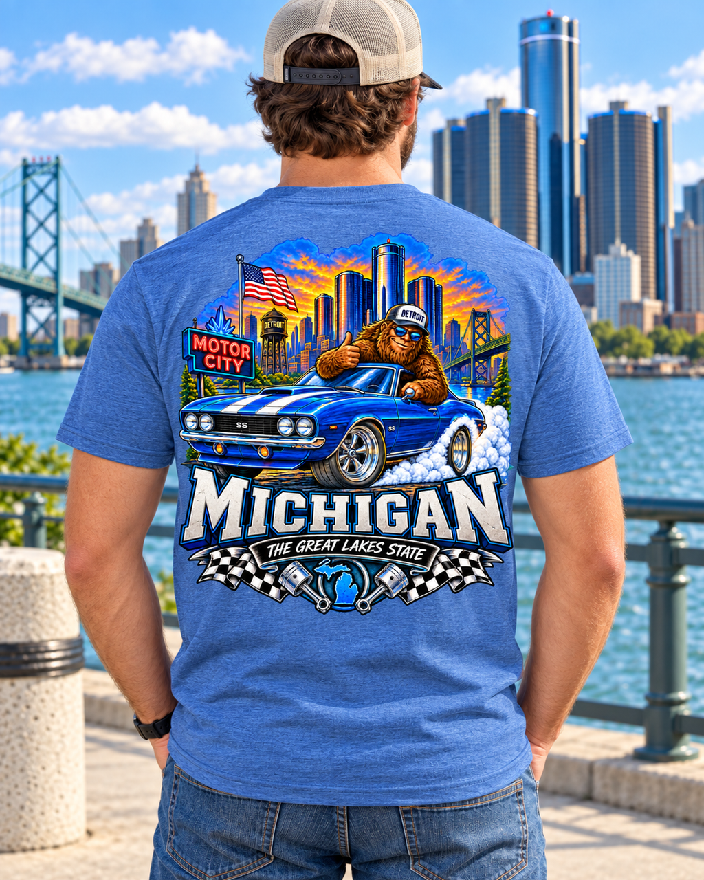 Michigan Bigfoot T-Shirt - Muscle Car - Bigfoot Coast to Coast