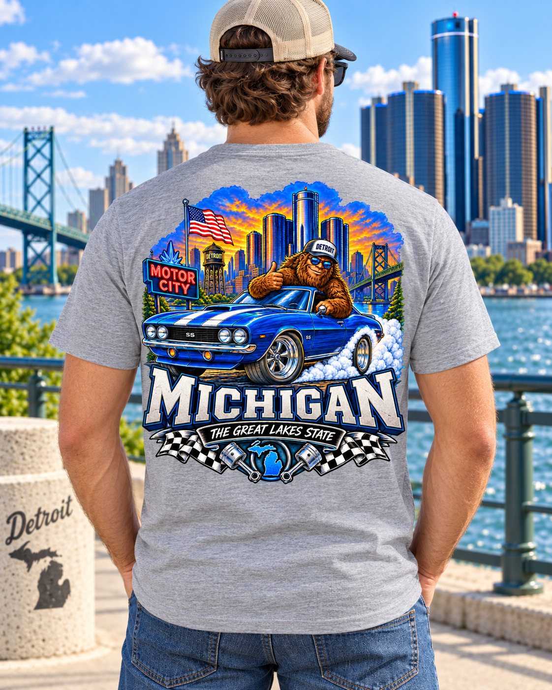 Michigan Bigfoot T-Shirt - Muscle Car - Bigfoot Coast to Coast
