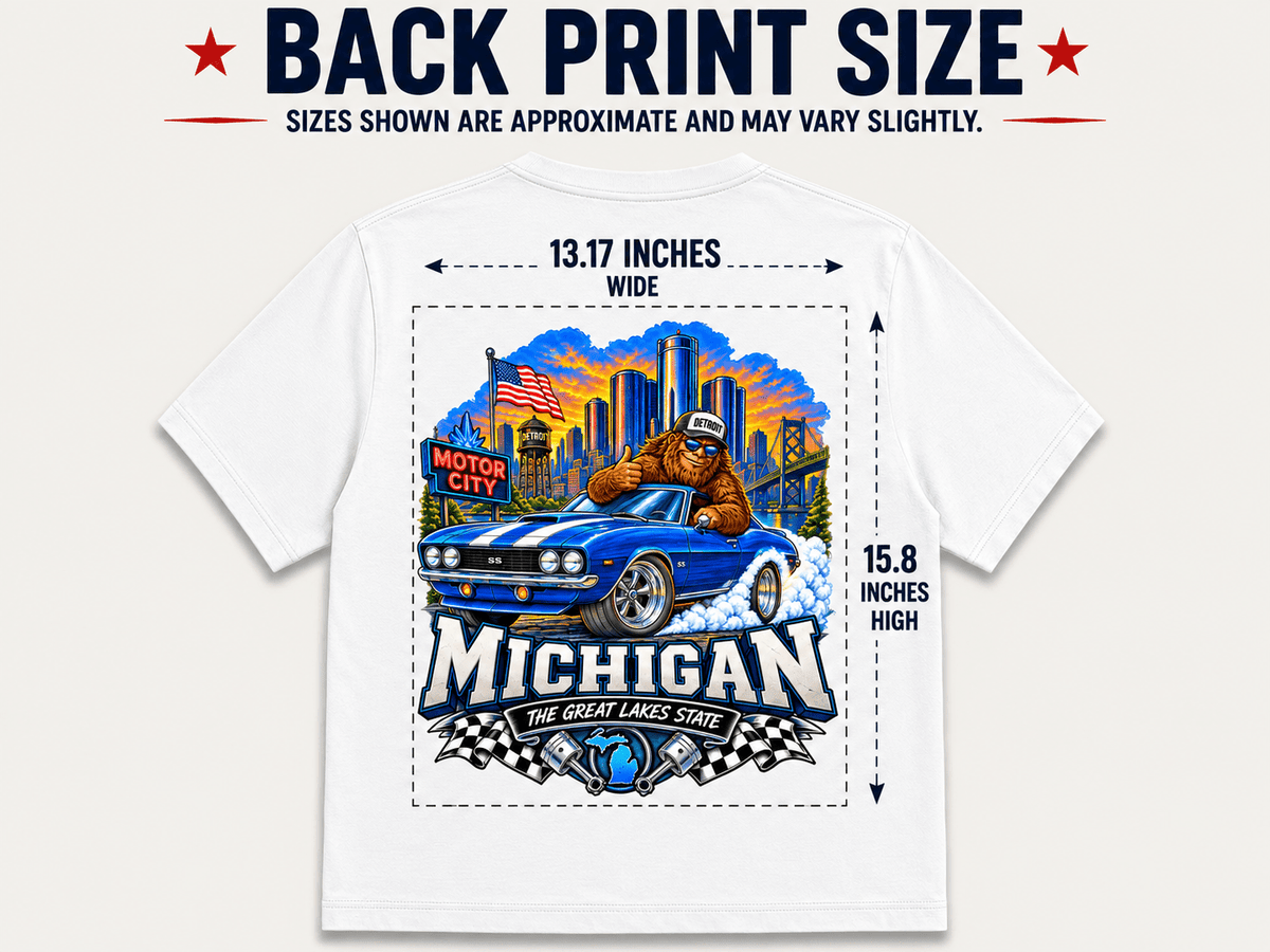Michigan Bigfoot T-Shirt - Muscle Car - Bigfoot Coast to Coast