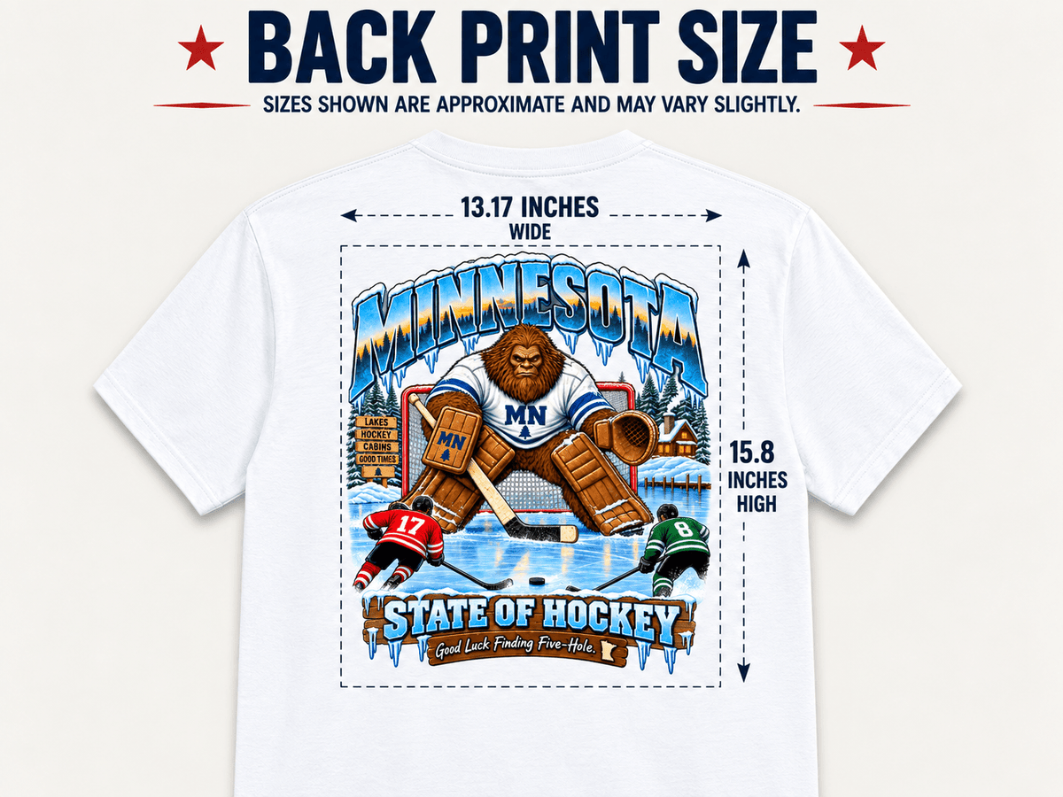 Minnesota Bigfoot Hockey T-Shirt - Goalie 5 Hole - Bigfoot Coast to Coast