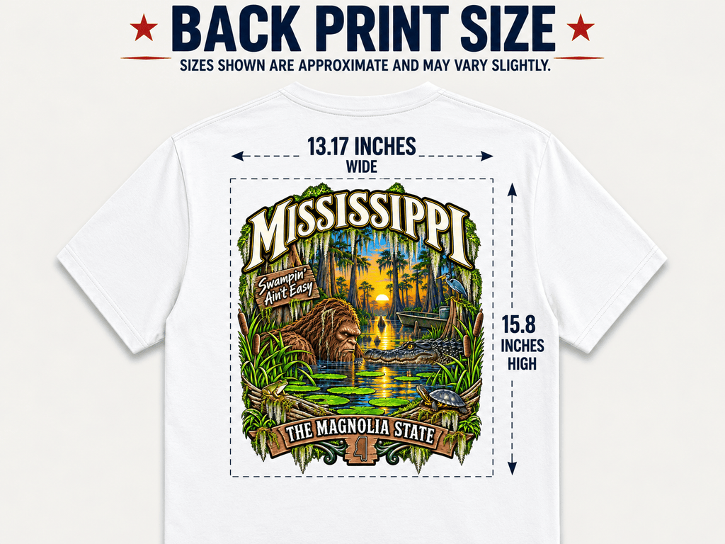 Mississippi Bigfoot T-Shirt - Swamp T-Shirt - Bigfoot Coast to Coast