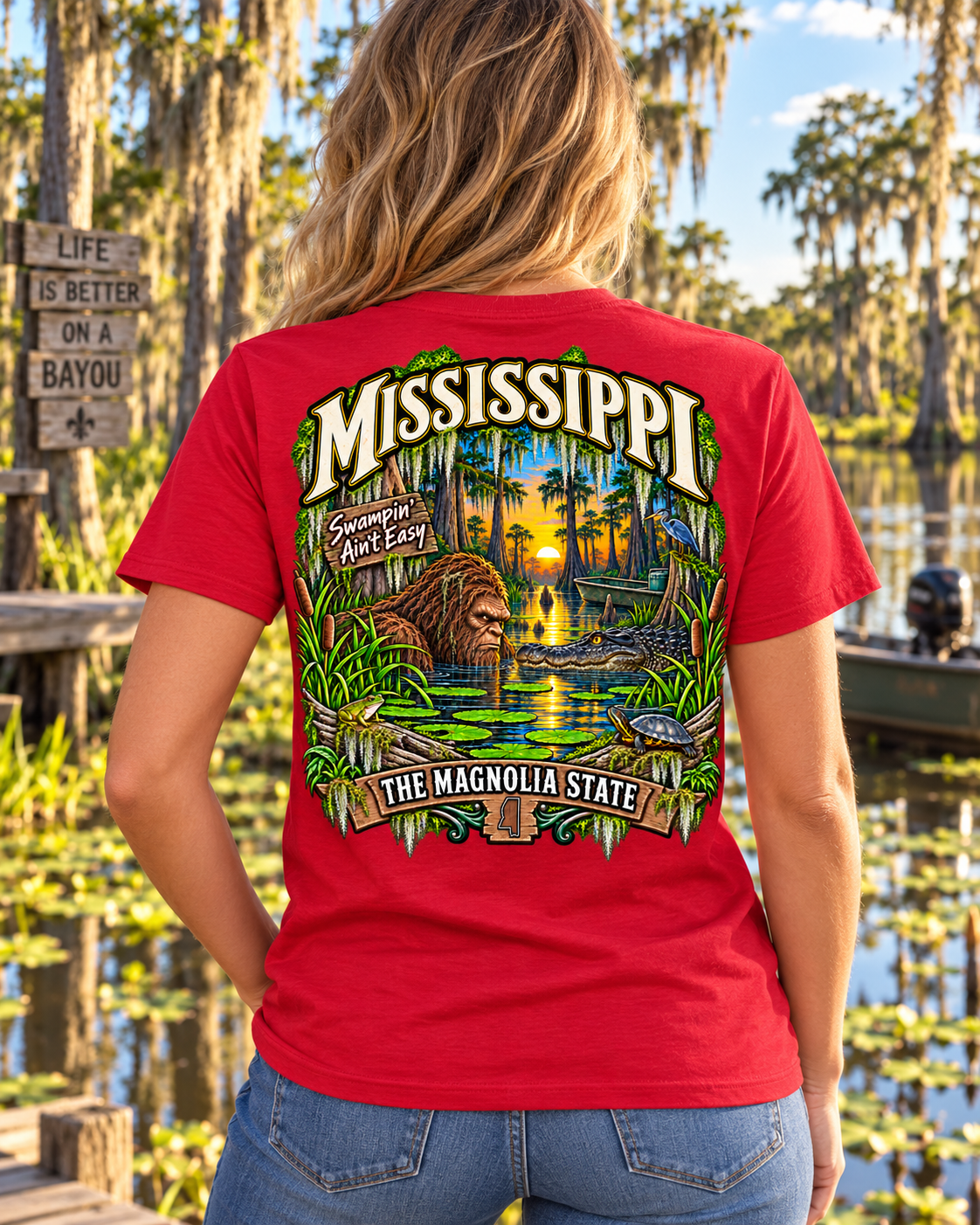 Mississippi Bigfoot T-Shirt - Swamp T-Shirt - Bigfoot Coast to Coast
