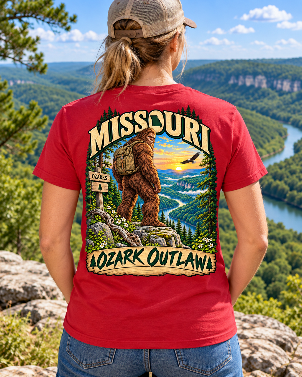 Missouri Bigfoot T-Shirt -Ozarks - Bigfoot Coast to Coast