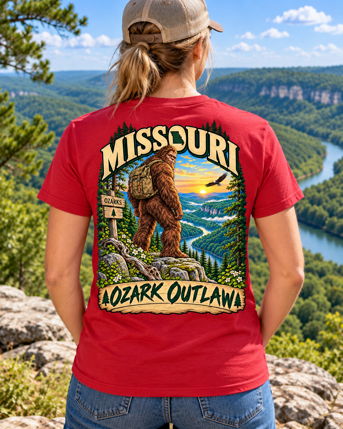 Missouri Bigfoot T-Shirt -Ozarks - Bigfoot Coast to Coast
