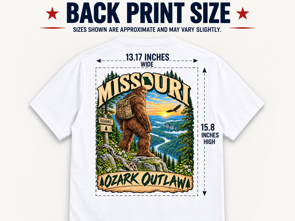 Missouri Bigfoot T-Shirt -Ozarks - Bigfoot Coast to Coast