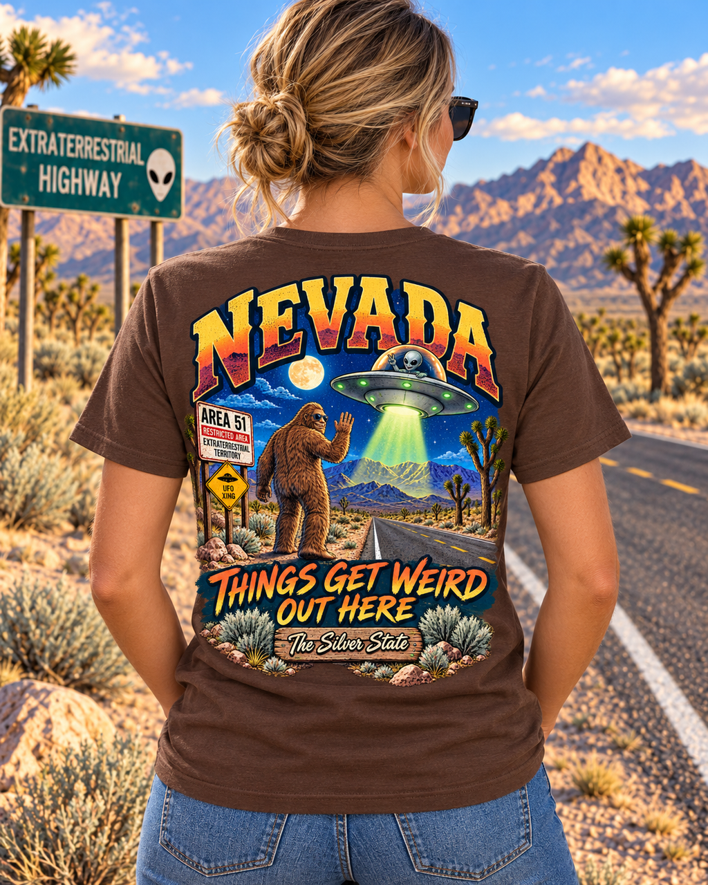 Nevada Bigfoot T-Shirt - Things Get Weird - Bigfoot Coast to Coast