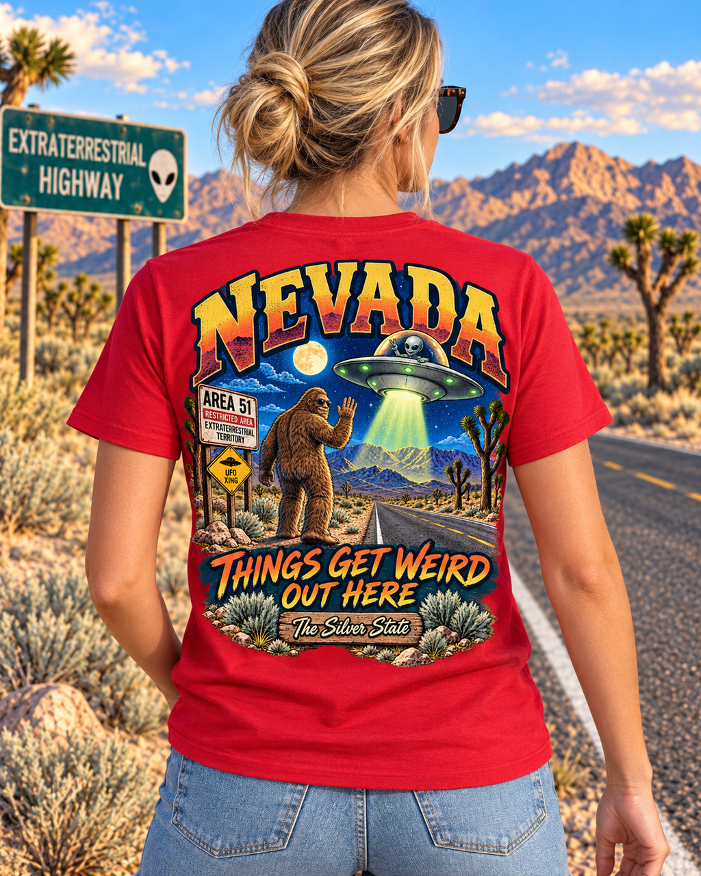 Nevada Bigfoot T-Shirt - Things Get Weird - Bigfoot Coast to Coast