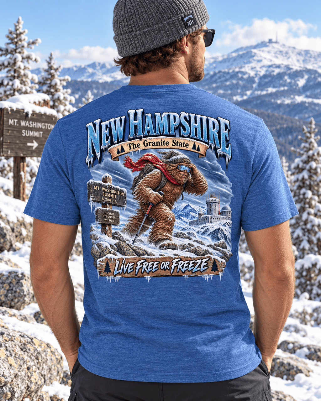 New Hampshire Bigfoot T-Shirt - Freeze - Bigfoot Coast to Coast