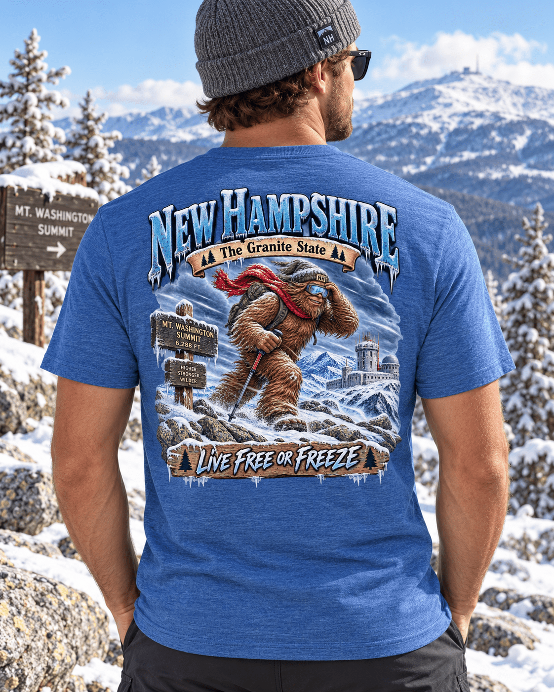 New Hampshire Bigfoot T-Shirt - Freeze - Bigfoot Coast to Coast