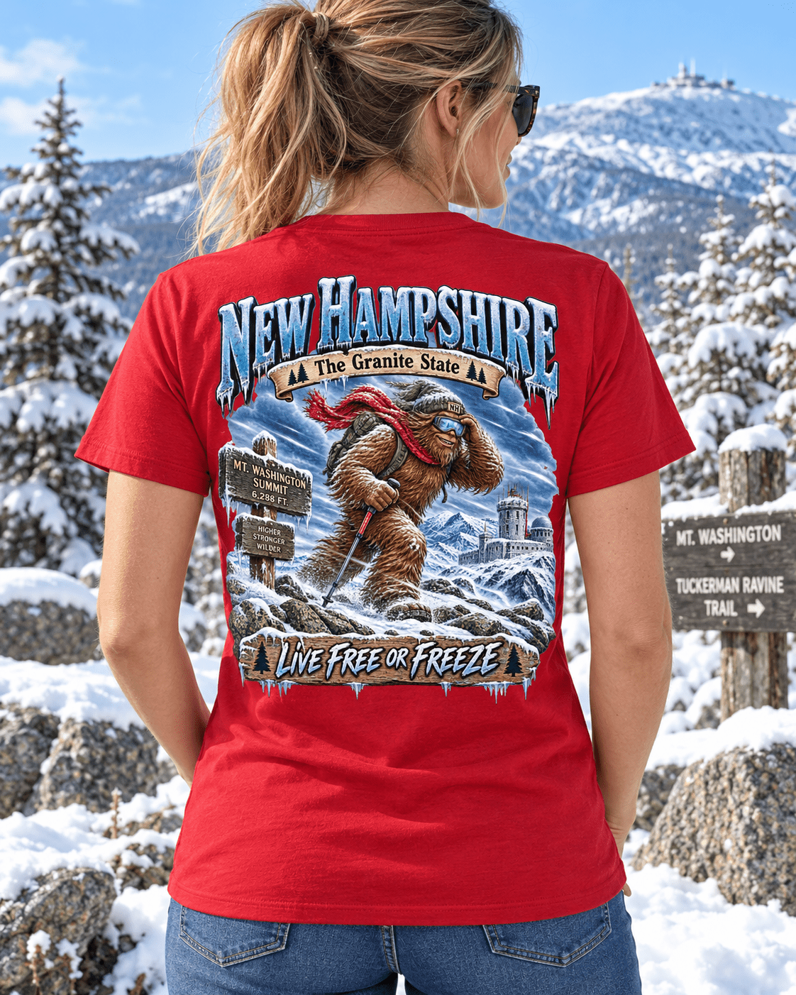 New Hampshire Bigfoot T-Shirt - Freeze - Bigfoot Coast to Coast