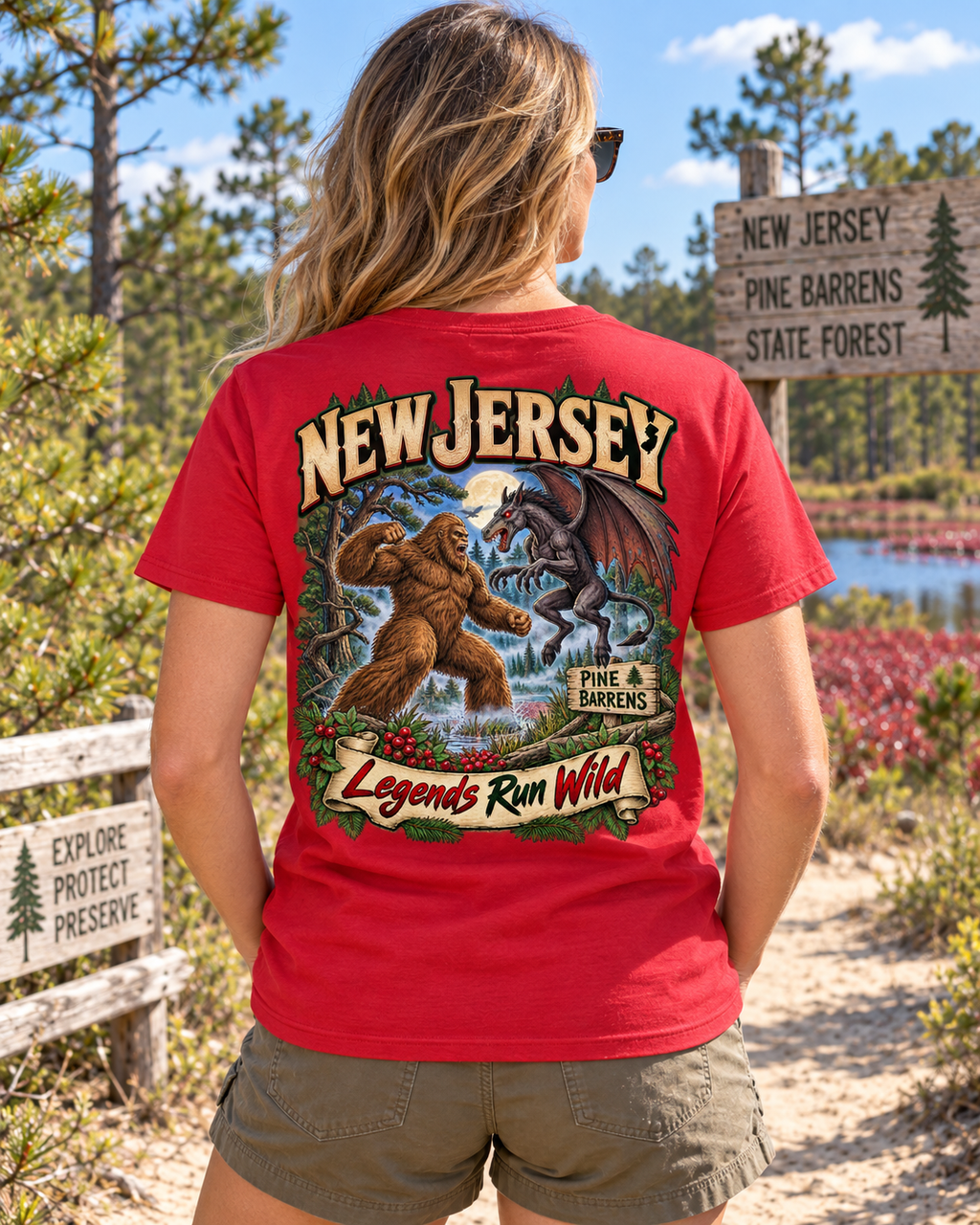 New Jersey Bigfoot Shirt – Jersey Devil Pine Barrens Tee - Bigfoot Coast to Coast