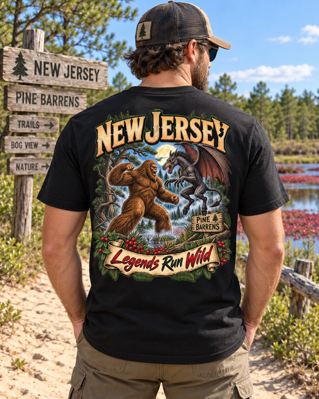 New Jersey Bigfoot Shirt – Jersey Devil Pine Barrens Tee - Bigfoot Coast to Coast