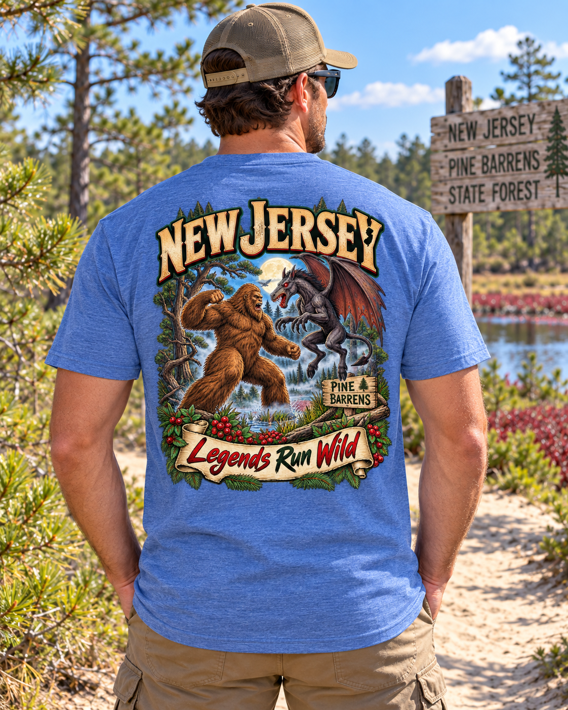 New Jersey Bigfoot Shirt – Jersey Devil Pine Barrens Tee - Bigfoot Coast to Coast