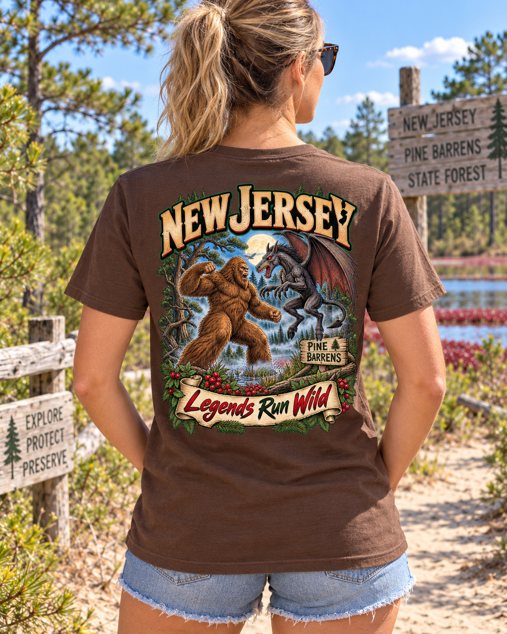 New Jersey Bigfoot Shirt – Jersey Devil Pine Barrens Tee - Bigfoot Coast to Coast