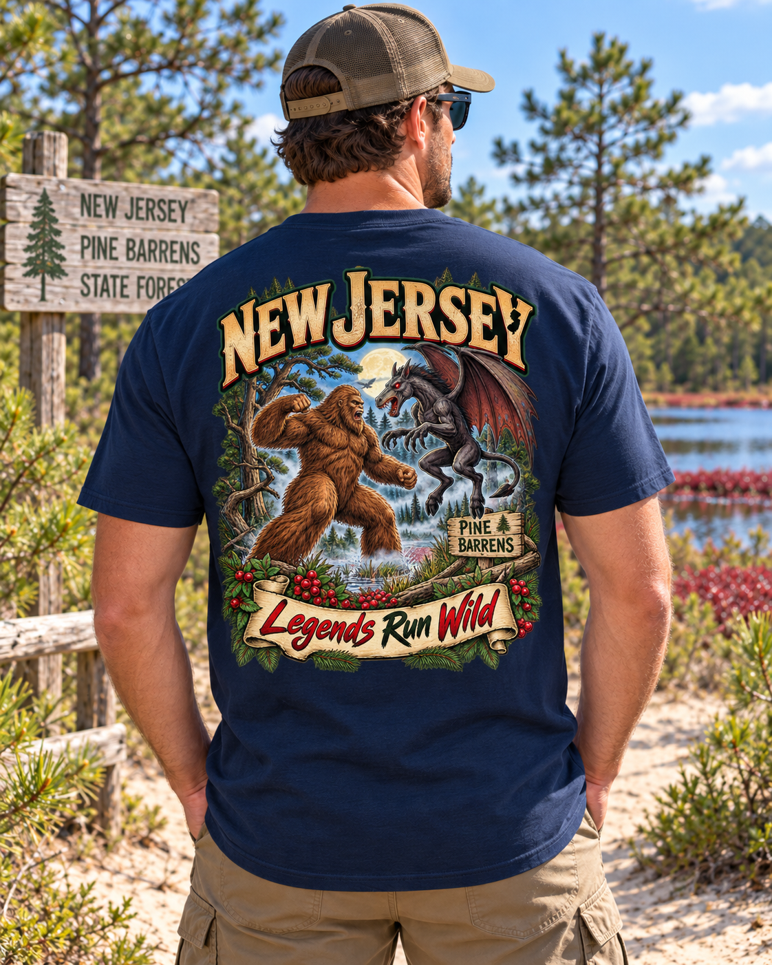New Jersey Bigfoot Shirt – Jersey Devil Pine Barrens Tee - Bigfoot Coast to Coast