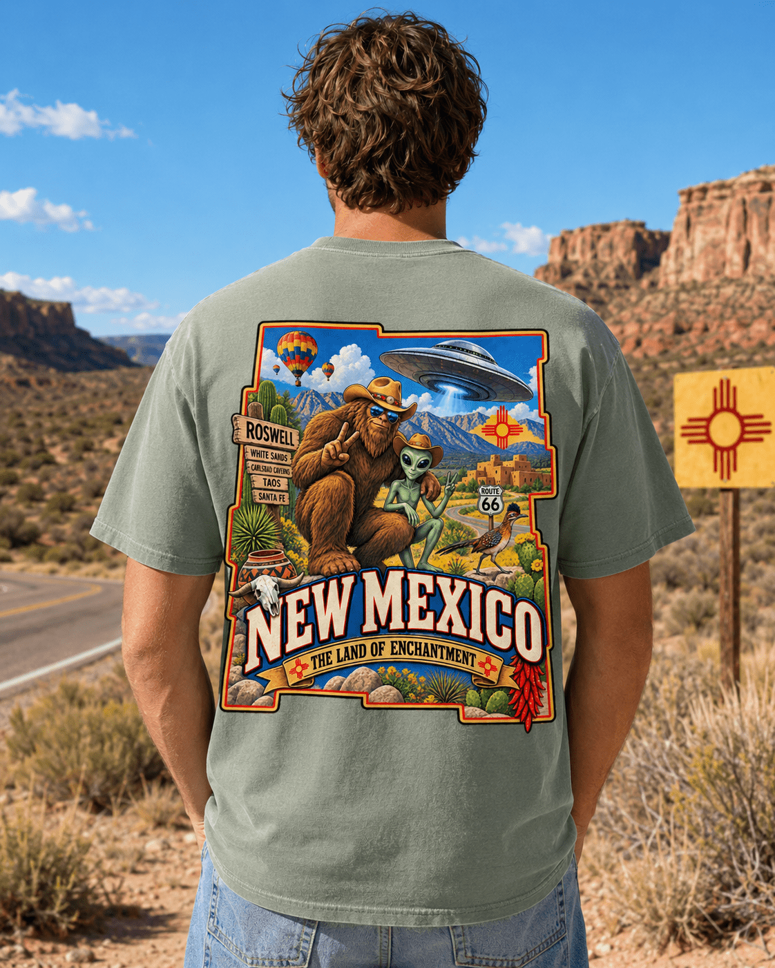 New Mexico Bigfoot T-Shirt - Alien - Bigfoot Coast to Coast