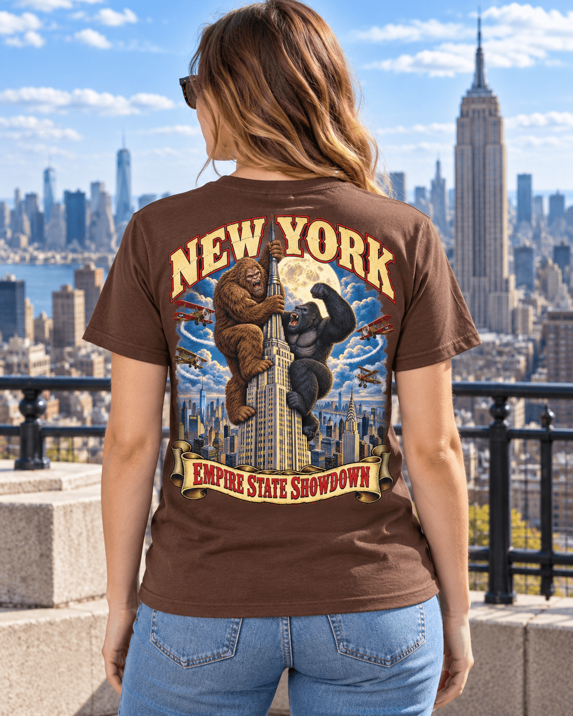 New York Bigfoot T-Shirt - Empire State Showdown - Bigfoot Coast to Coast