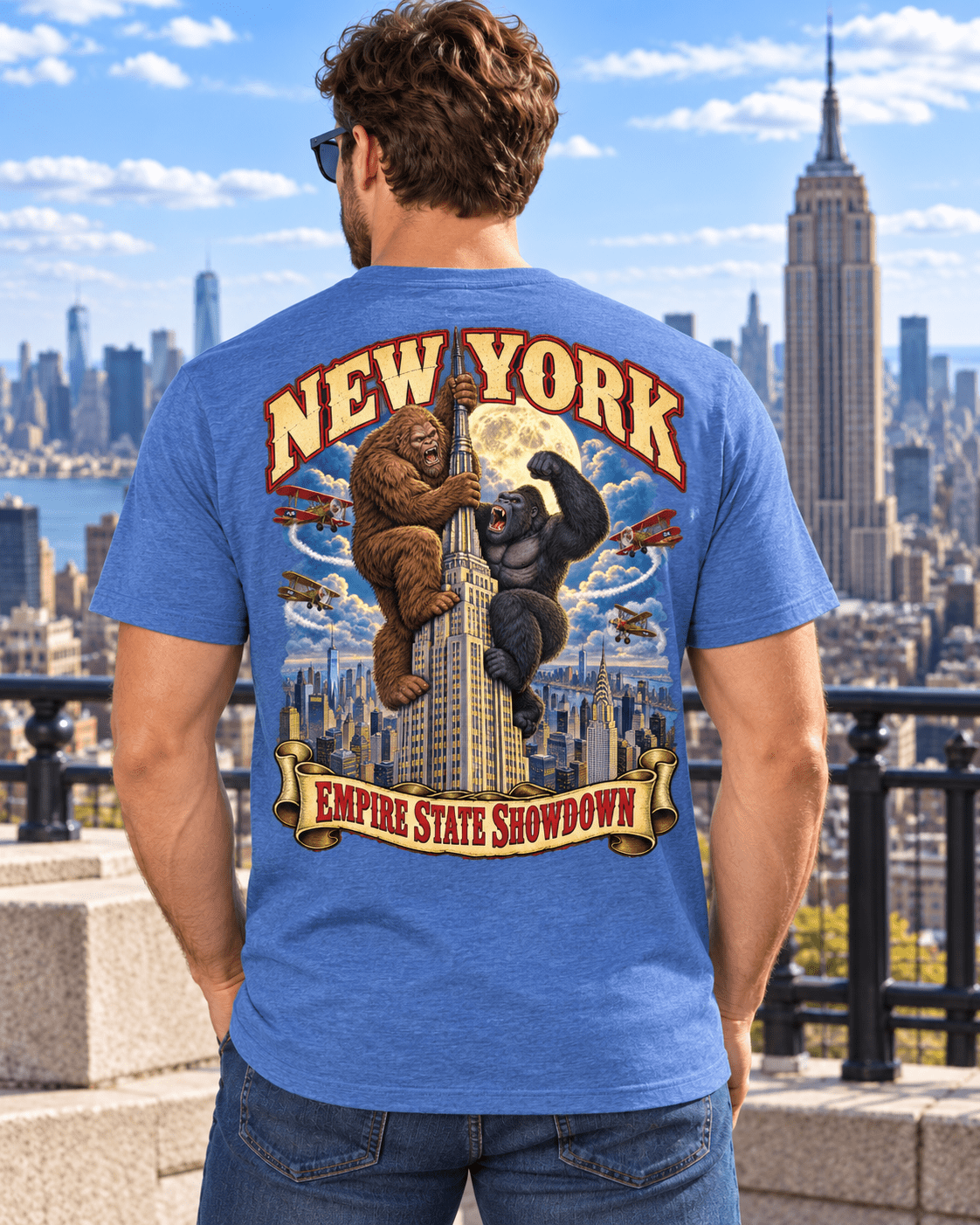 New York Bigfoot T-Shirt - Empire State Showdown - Bigfoot Coast to Coast