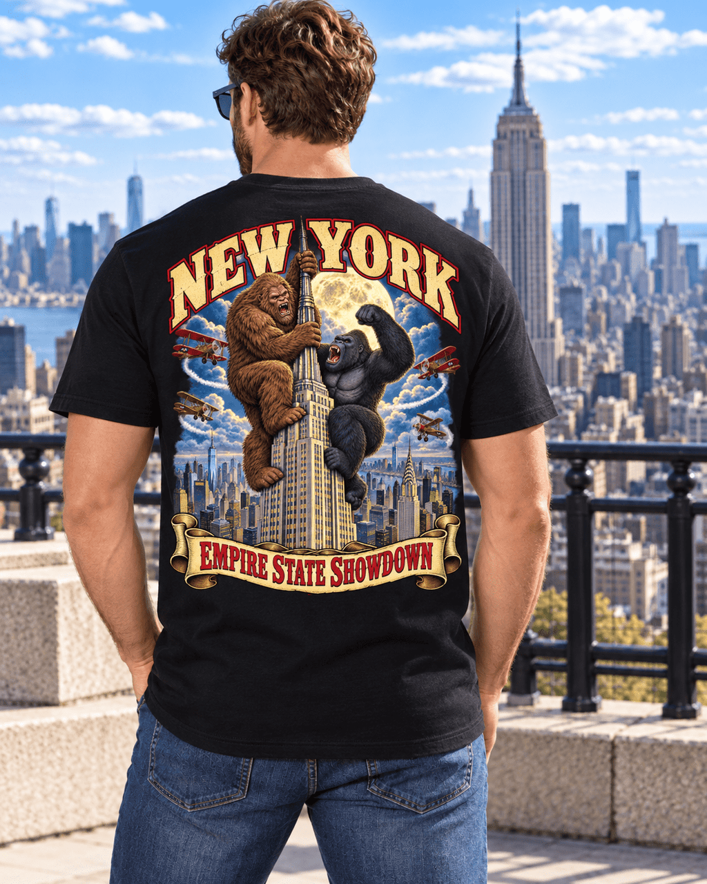 New York Bigfoot T-Shirt - Empire State Showdown - Bigfoot Coast to Coast