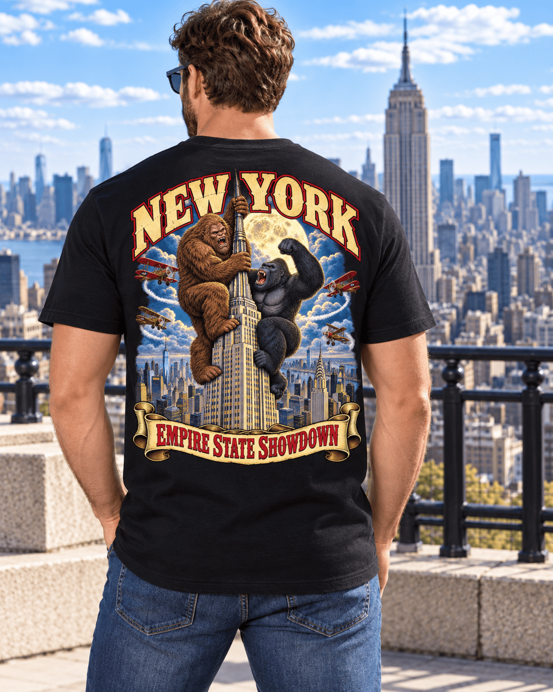 New York Bigfoot T-Shirt - Empire State Showdown - Bigfoot Coast to Coast