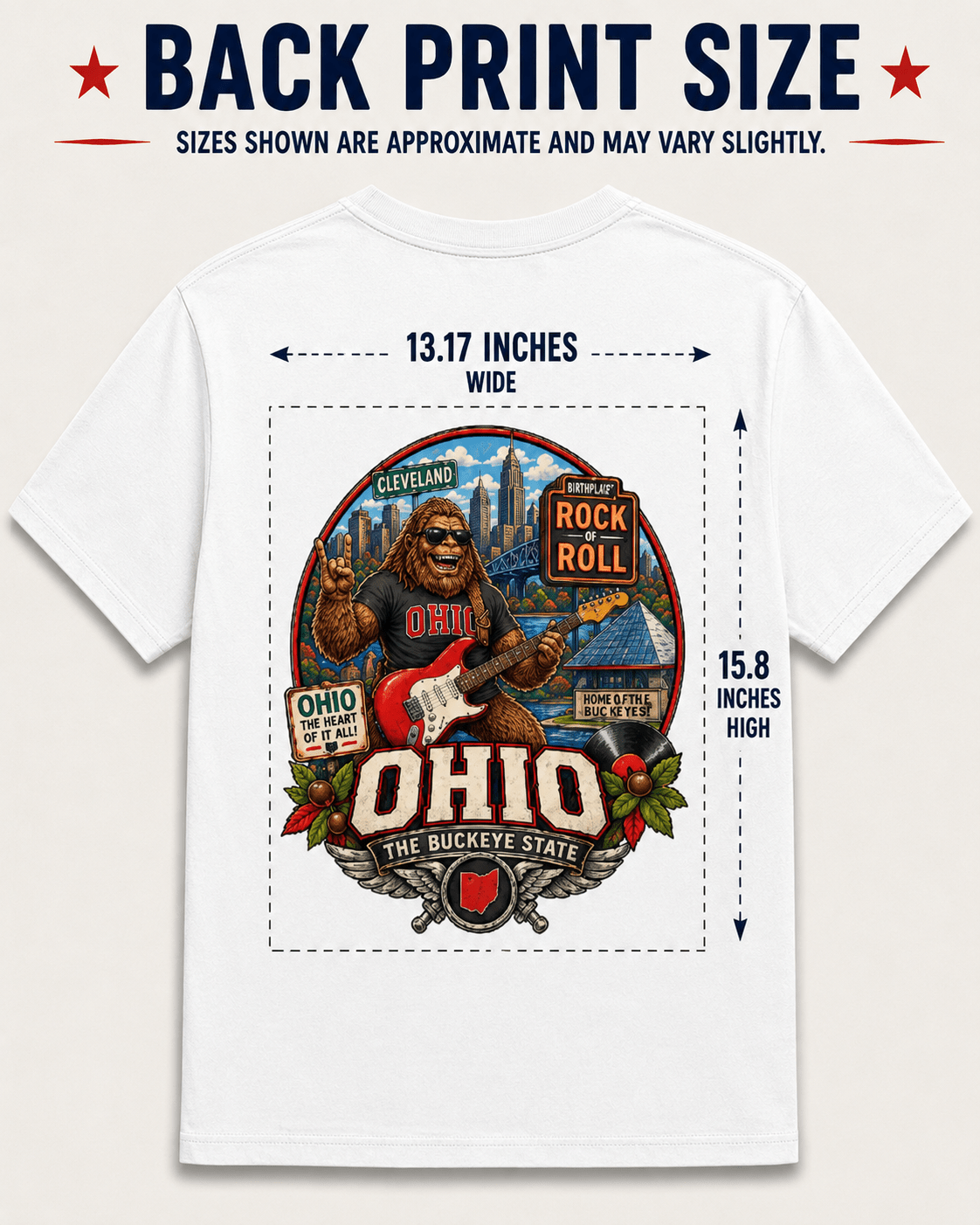 Ohio Bigfoot T-Shirt - Rock 'n' Roll - Bigfoot Coast to Coast