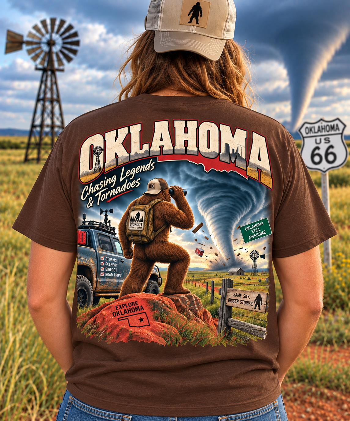Oklahoma BigFoot T-Shirt - Storm Chaser - Bigfoot Coast to Coast