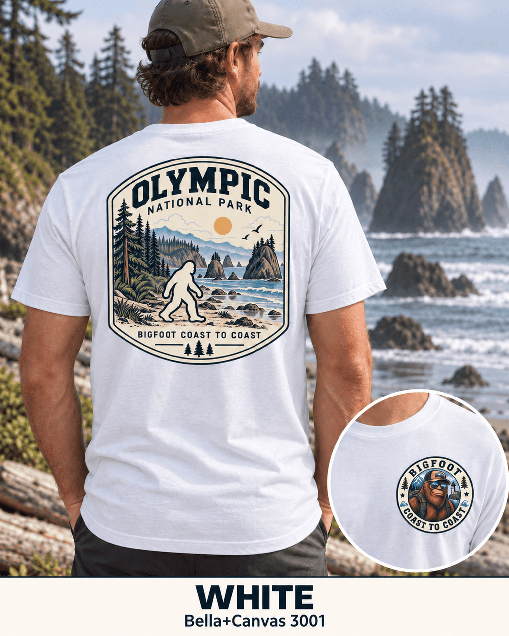 Olympic Bigfoot National Park Shirt | Sasquatch Adventure Tee - Bigfoot Coast to Coast