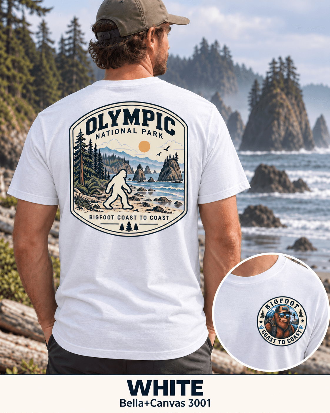 Olympic Bigfoot National Park Shirt | Sasquatch Adventure Tee - Bigfoot Coast to Coast