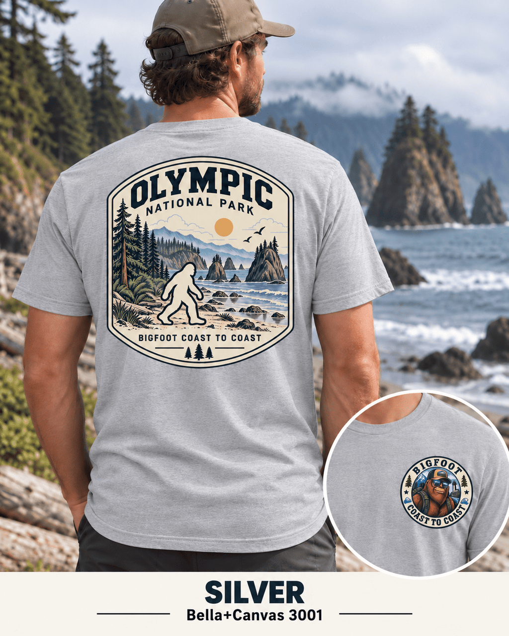 Olympic Bigfoot National Park Shirt | Sasquatch Adventure Tee - Bigfoot Coast to Coast