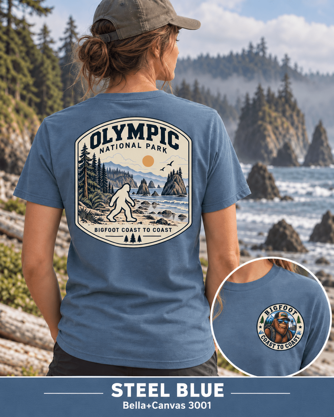 Olympic Bigfoot National Park Shirt | Sasquatch Adventure Tee - Bigfoot Coast to Coast