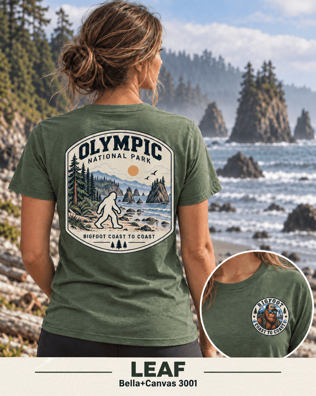 Olympic Bigfoot National Park Shirt | Sasquatch Adventure Tee - Bigfoot Coast to Coast