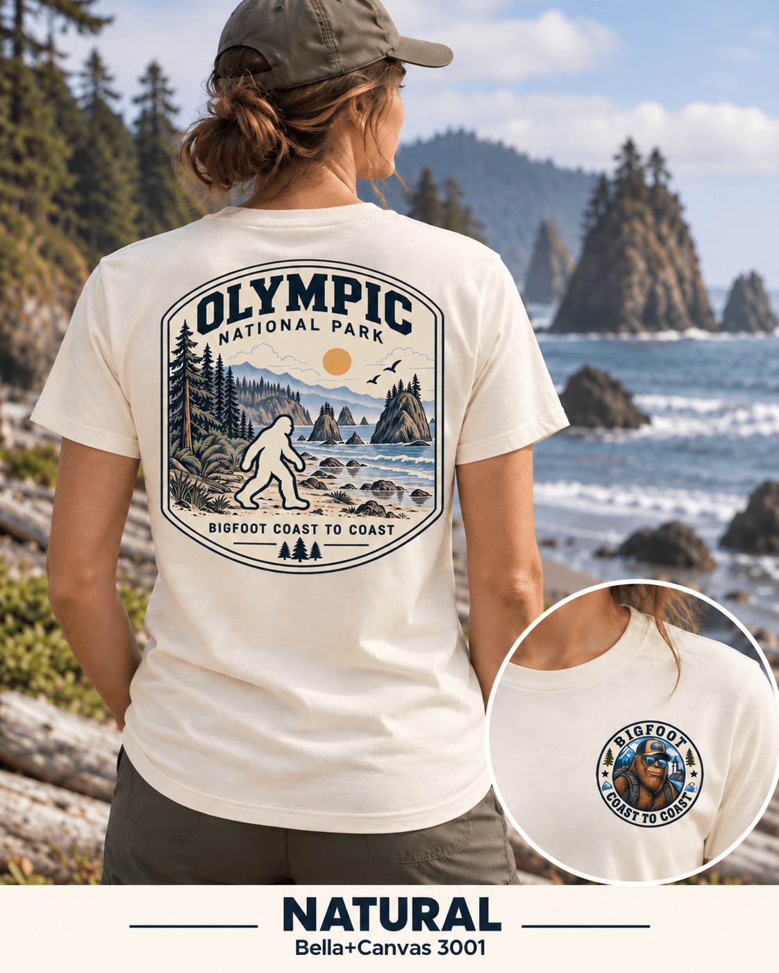 Olympic Bigfoot National Park Shirt | Sasquatch Adventure Tee - Bigfoot Coast to Coast