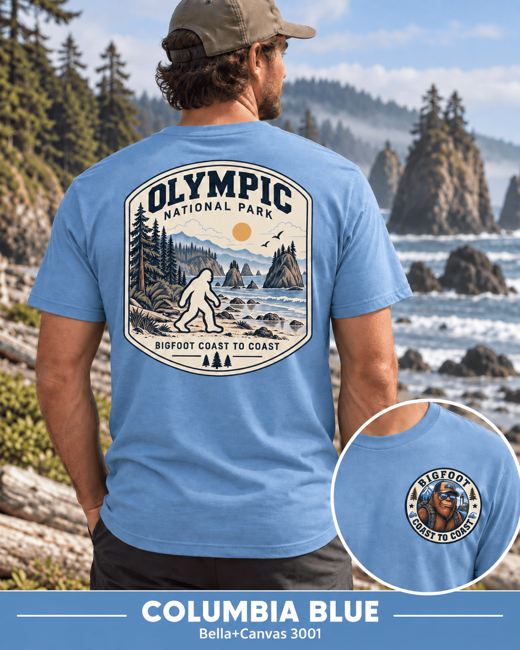 Olympic Bigfoot National Park Shirt | Sasquatch Adventure Tee - Bigfoot Coast to Coast