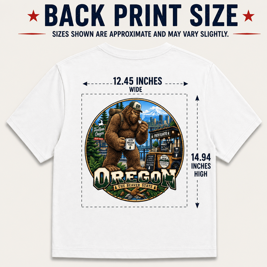 Oregon Bigfoot T-Shirt - Coffee - Bigfoot Coast to Coast