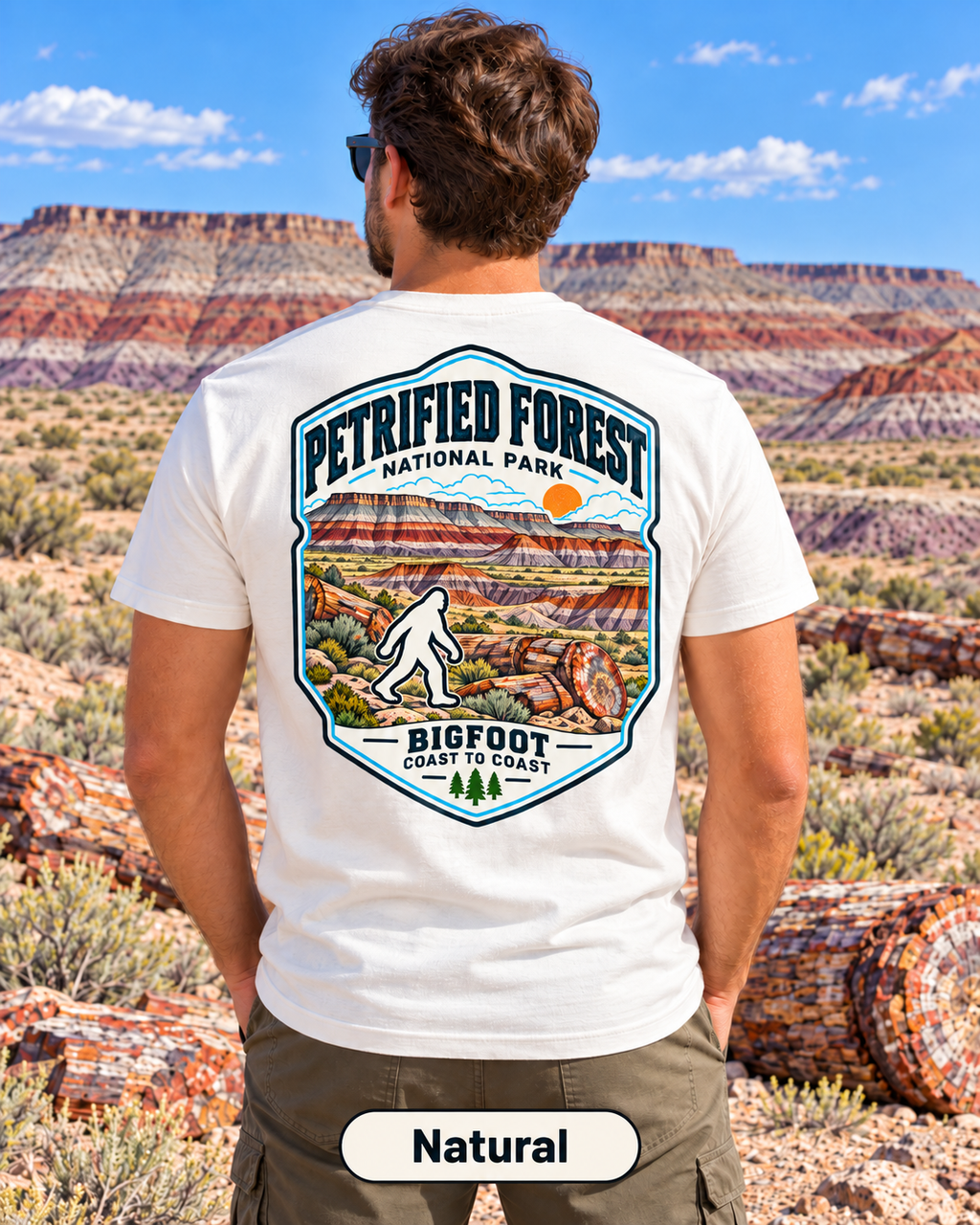 Petrified Forest Bigfoot National Park Shirt | Sasquatch Adventure Tee - Bigfoot Coast to Coast