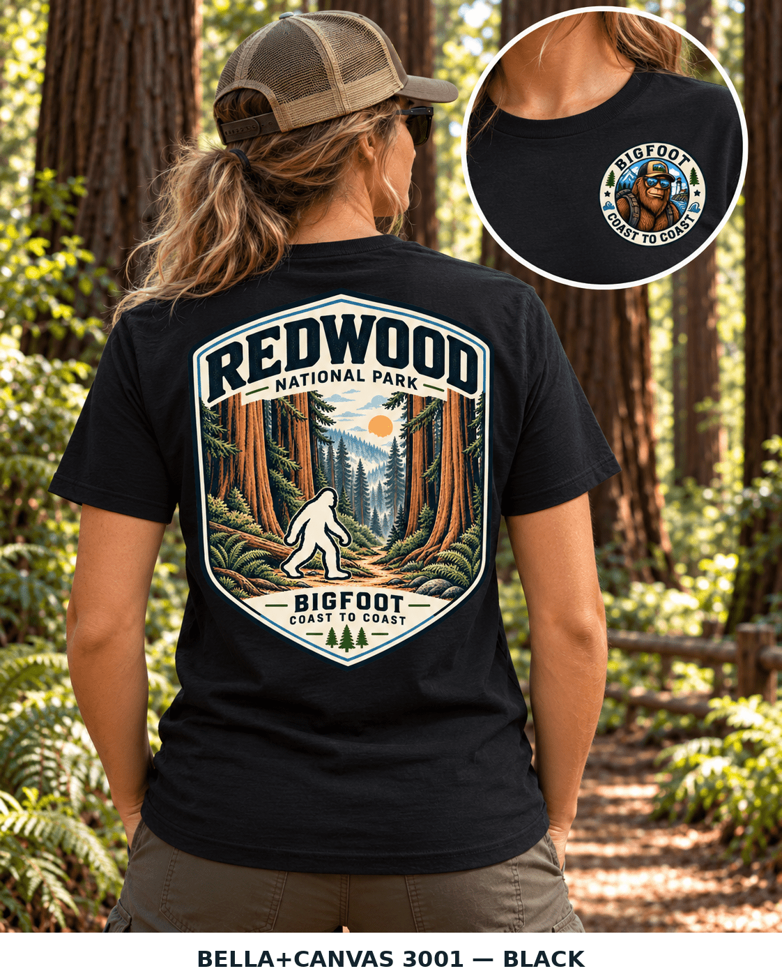 Redwood Bigfoot National Park Shirt | Sasquatch Adventure Tee - Bigfoot Coast to Coast