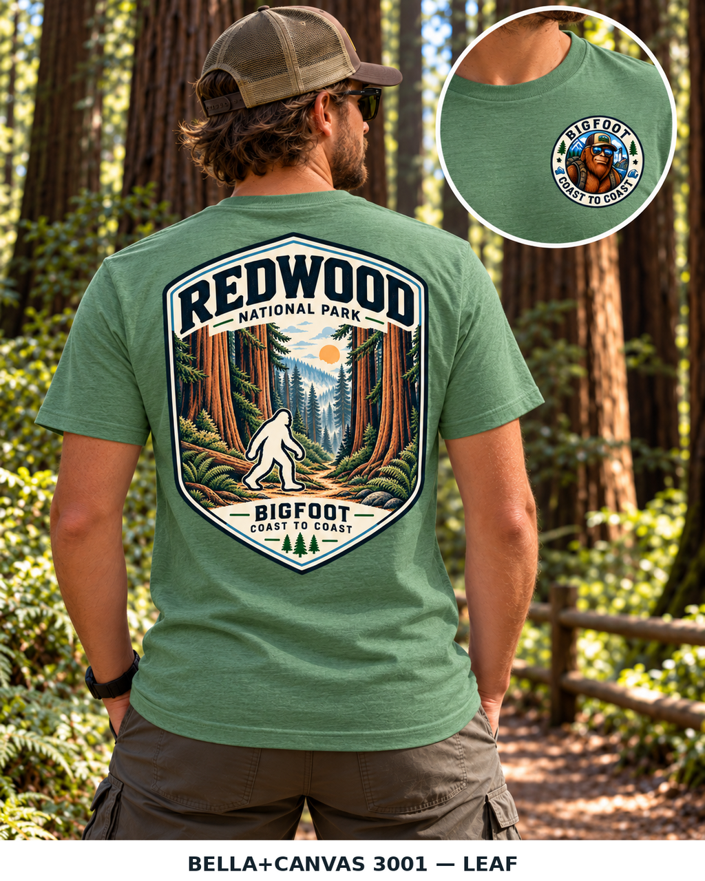 Redwood Bigfoot National Park Shirt | Sasquatch Adventure Tee - Bigfoot Coast to Coast