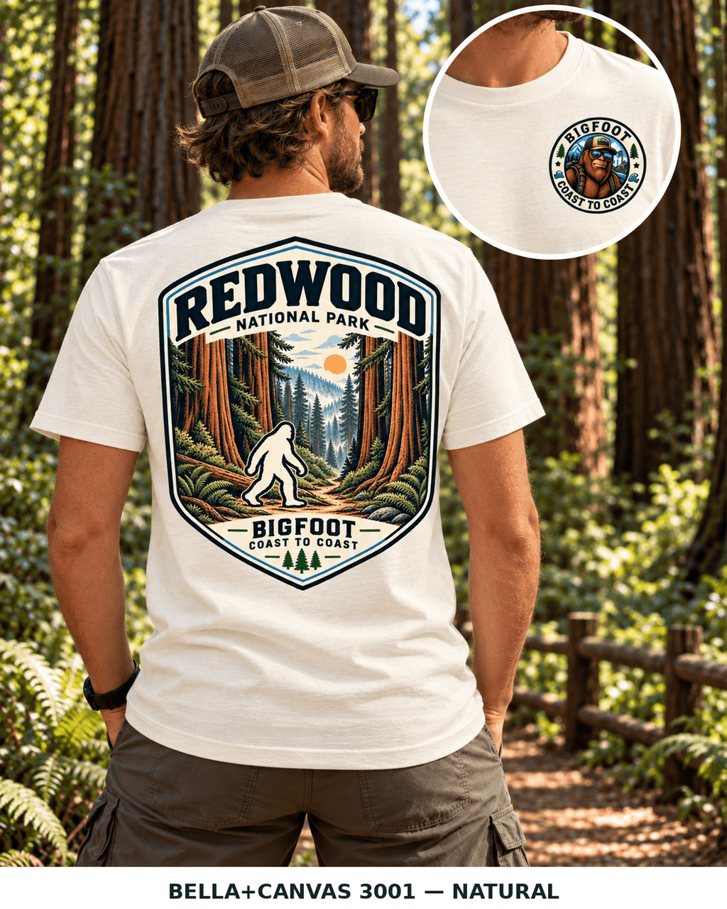 Redwood Bigfoot National Park Shirt | Sasquatch Adventure Tee - Bigfoot Coast to Coast