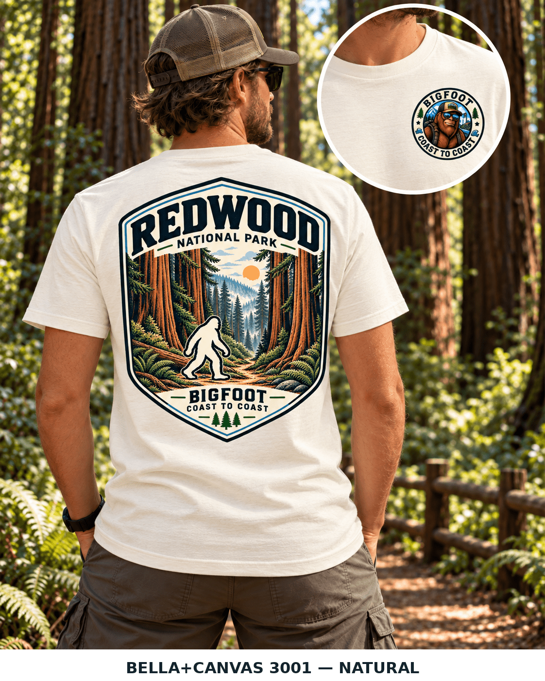 Redwood Bigfoot National Park Shirt | Sasquatch Adventure Tee - Bigfoot Coast to Coast