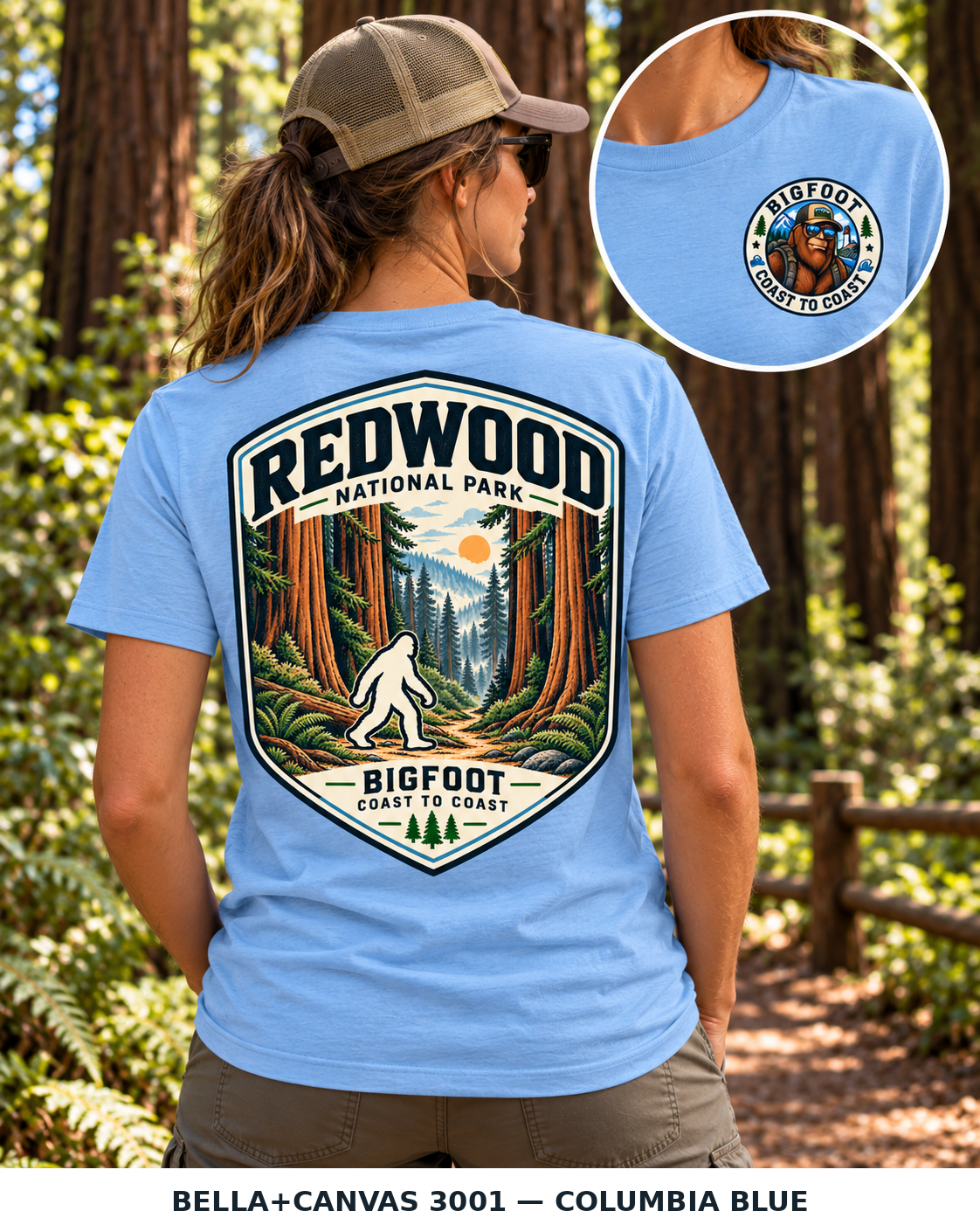 Redwood Bigfoot National Park Shirt | Sasquatch Adventure Tee - Bigfoot Coast to Coast