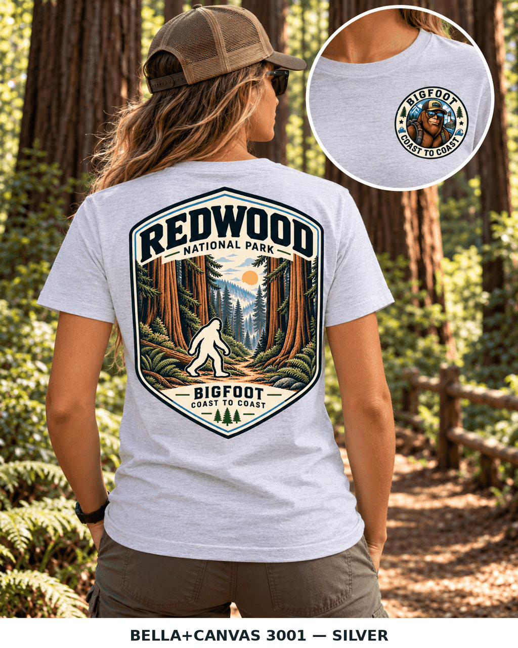 Redwood Bigfoot National Park Shirt | Sasquatch Adventure Tee - Bigfoot Coast to Coast