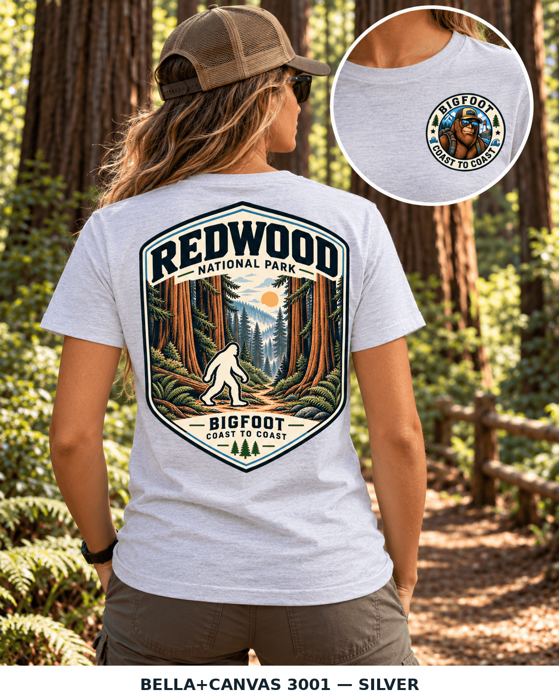 Redwood Bigfoot National Park Shirt | Sasquatch Adventure Tee - Bigfoot Coast to Coast