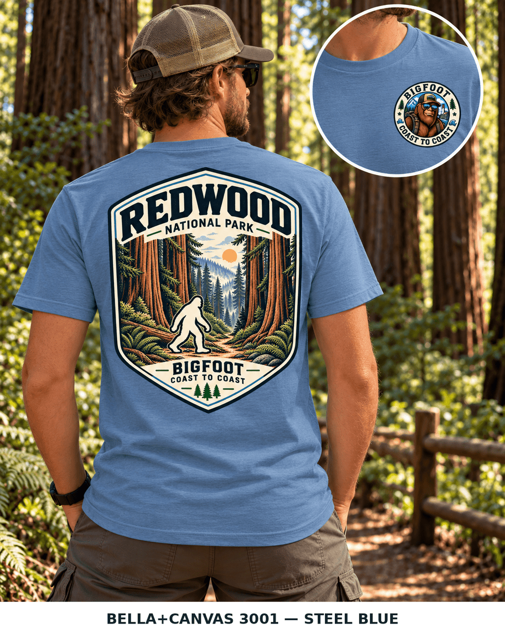 Redwood Bigfoot National Park Shirt | Sasquatch Adventure Tee - Bigfoot Coast to Coast