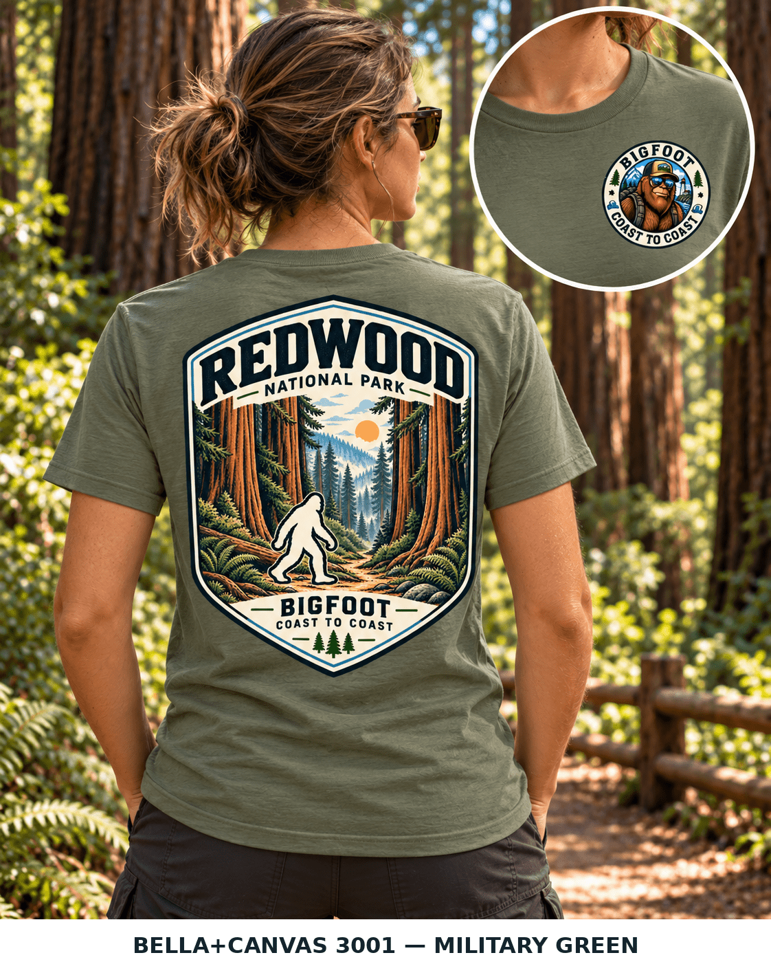 Redwood Bigfoot National Park Shirt | Sasquatch Adventure Tee - Bigfoot Coast to Coast