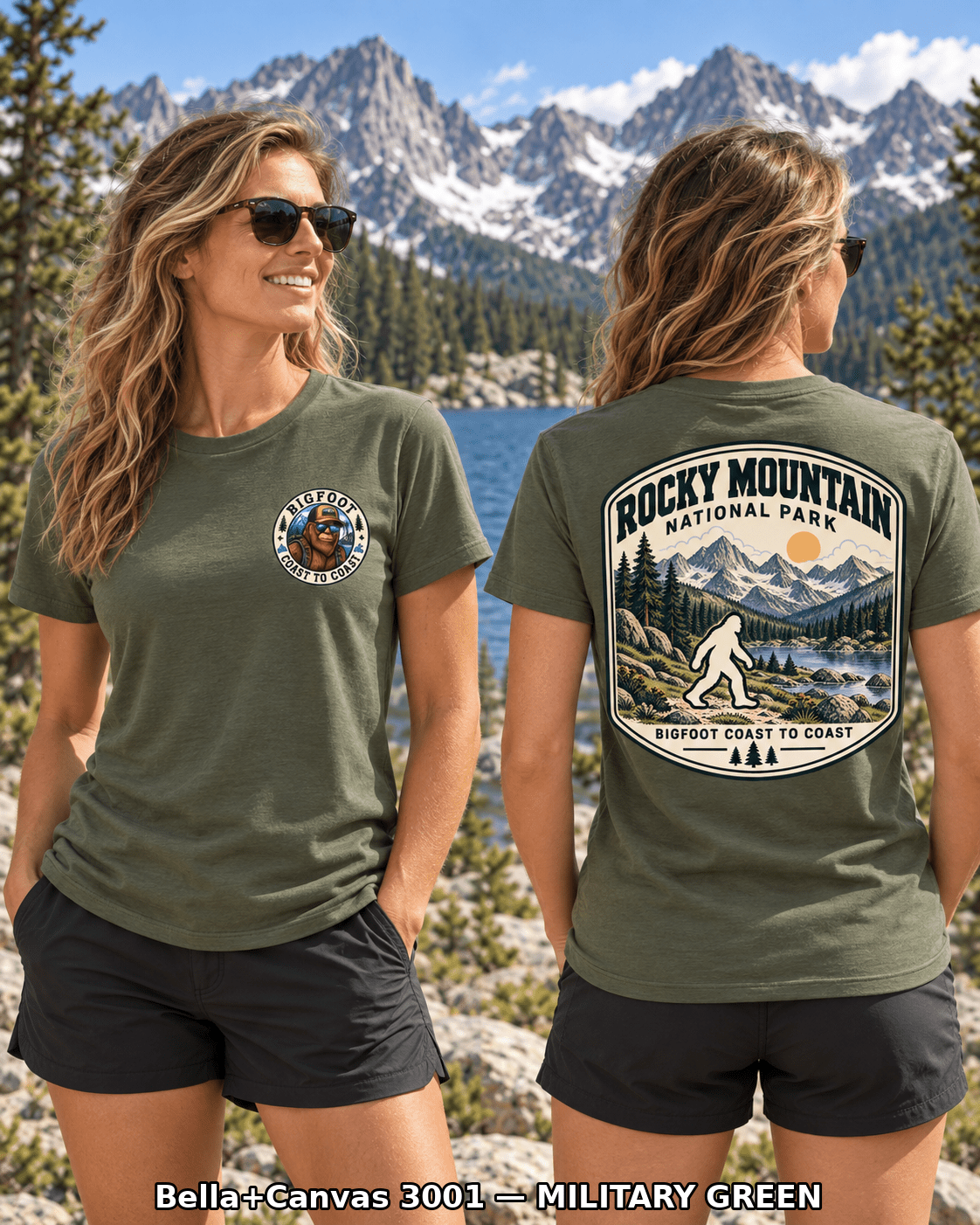 Rocky Mountain Bigfoot National Park Shirt | Sasquatch Adventure Tee - Bigfoot Coast to Coast