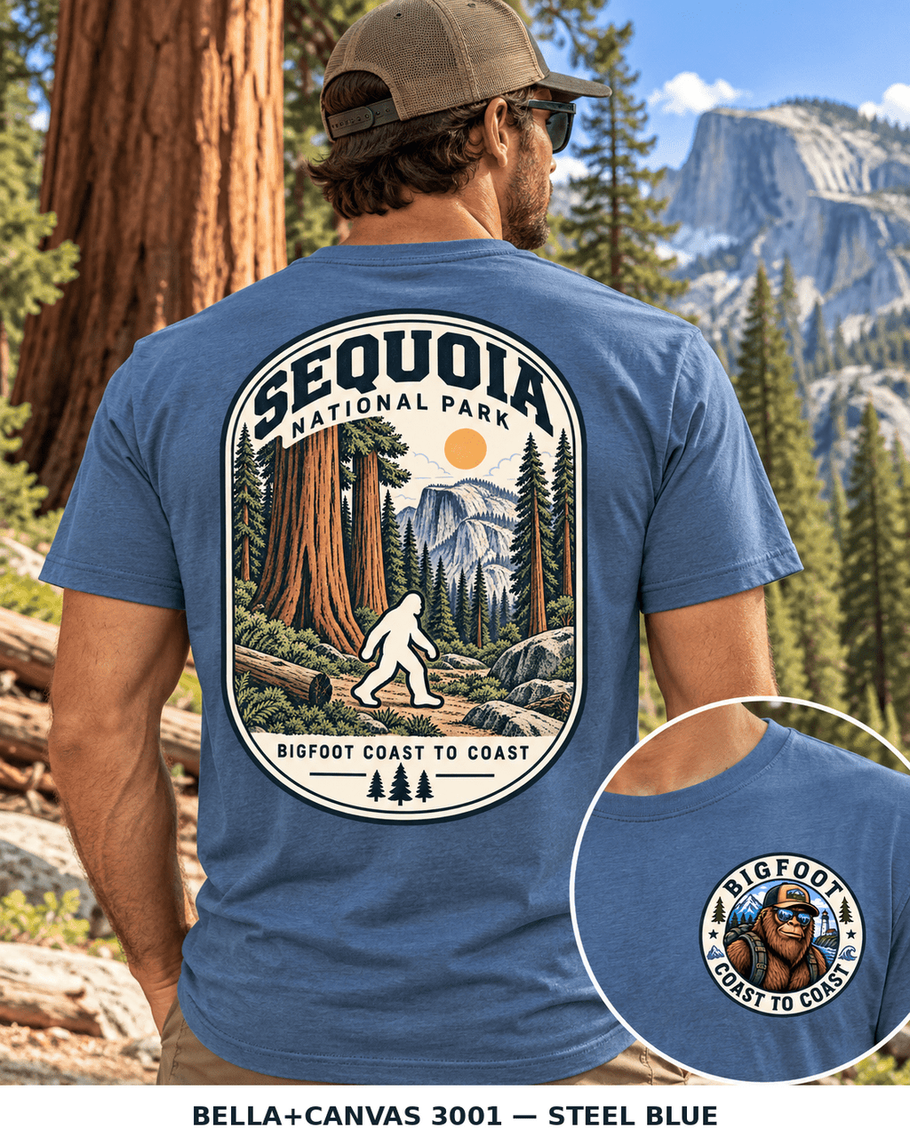 Sequoia Bigfoot National Park Shirt | Sasquatch Adventure Tee - Bigfoot Coast to Coast