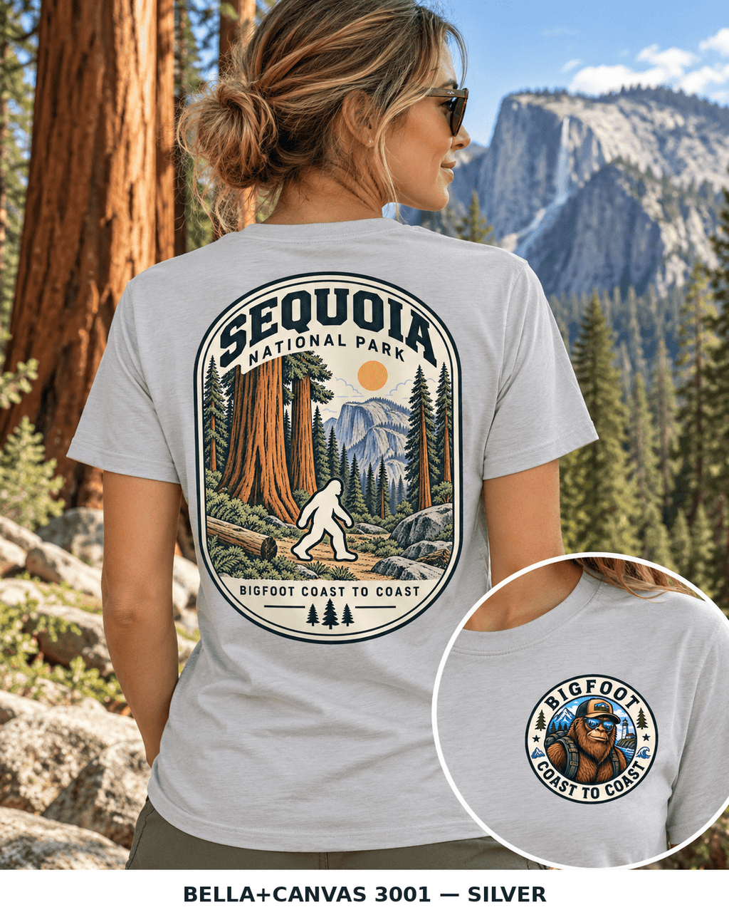 Sequoia Bigfoot National Park Shirt | Sasquatch Adventure Tee - Bigfoot Coast to Coast