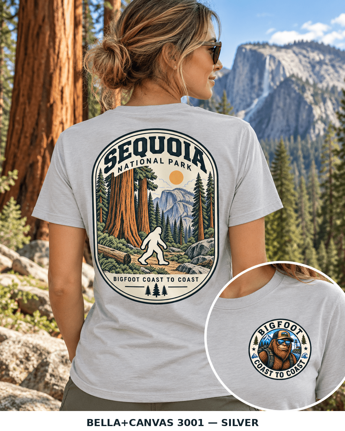 Sequoia Bigfoot National Park Shirt | Sasquatch Adventure Tee - Bigfoot Coast to Coast