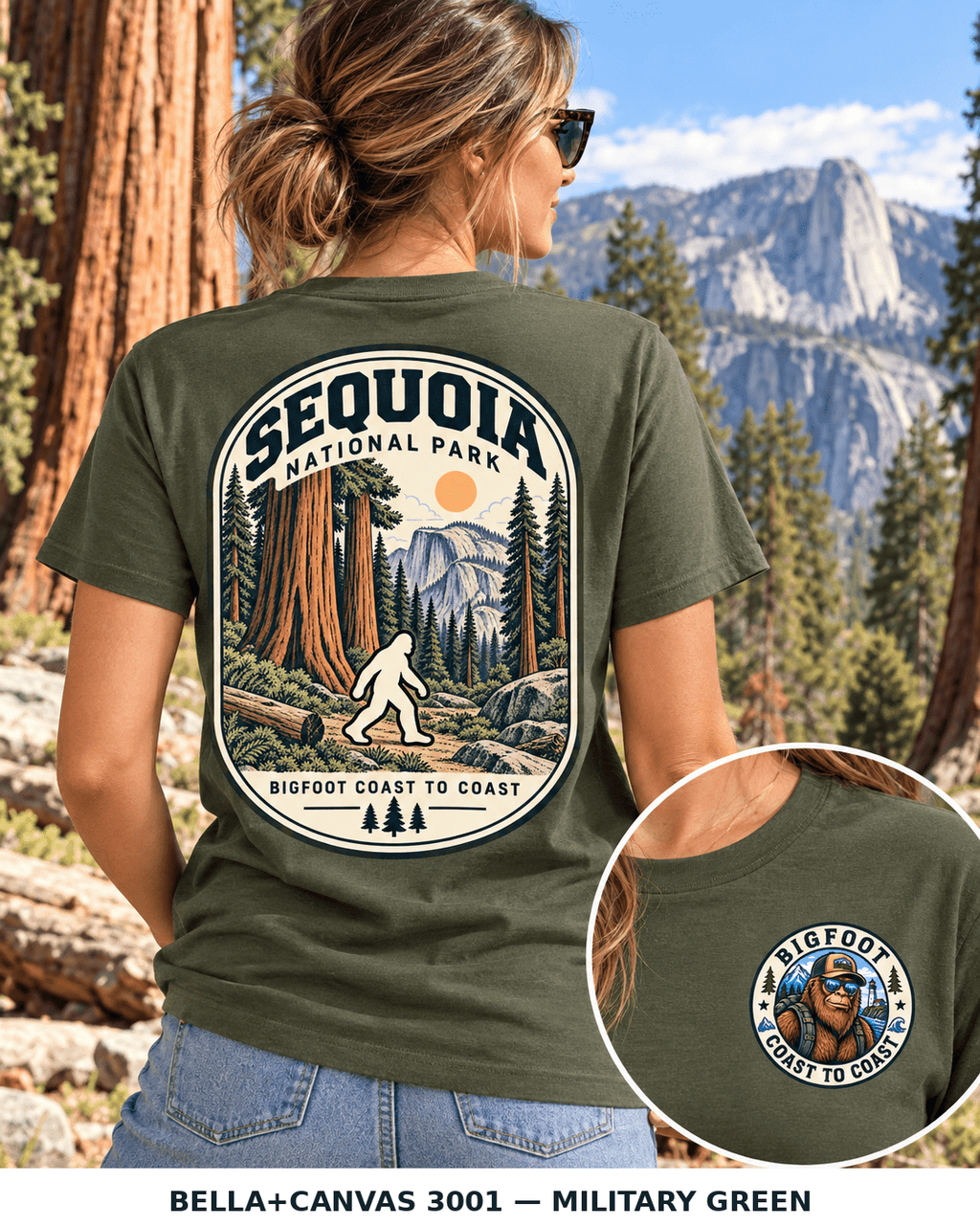 Sequoia Bigfoot National Park Shirt | Sasquatch Adventure Tee - Bigfoot Coast to Coast